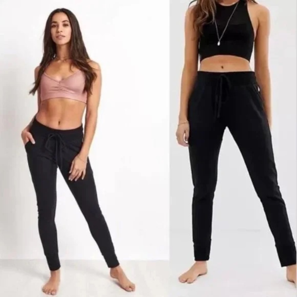 NWT FREE PEOPLE Sunny Skinny Sweatpants In Black Medium